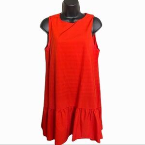 Eflin Summer Casual Red Ruffled Sleeveless Dress cottage core